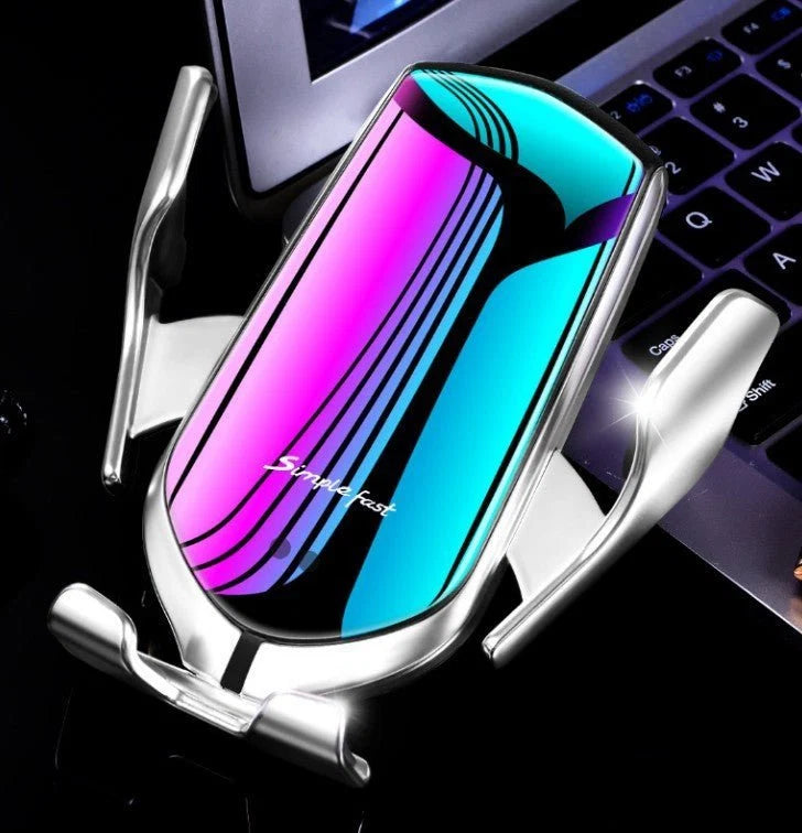 Magic Clip R1 Automatic Car Mobile Phone Holder Wireless Charger ماجيك كليب R1 حامل هاتف للسيارة مع شاحن لاسلكي أوتوماتيكي